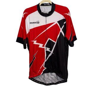 Weimostar Mens Cycling Jersey XXL Red/Black Graphic Short Sleeve Lightweight Pol